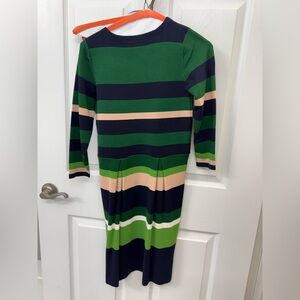 Ann Taylor Green and Navy Striped Dress
